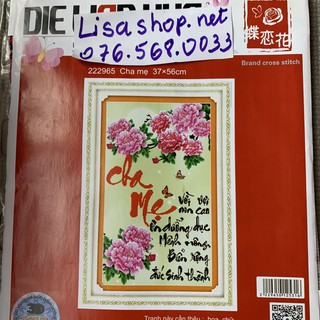 Tranh thêu cha mẹ 37x56cm chưa thêu 222965