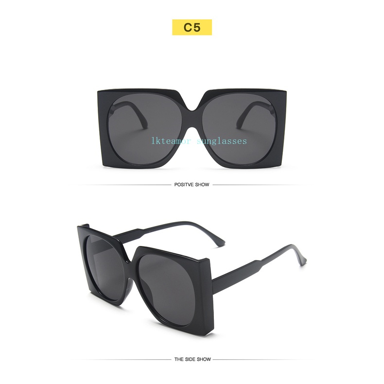 NEW Kính Mát Gọng Vuông Lớn Chống Tia Cực Tím Phong Cách Châu Âu