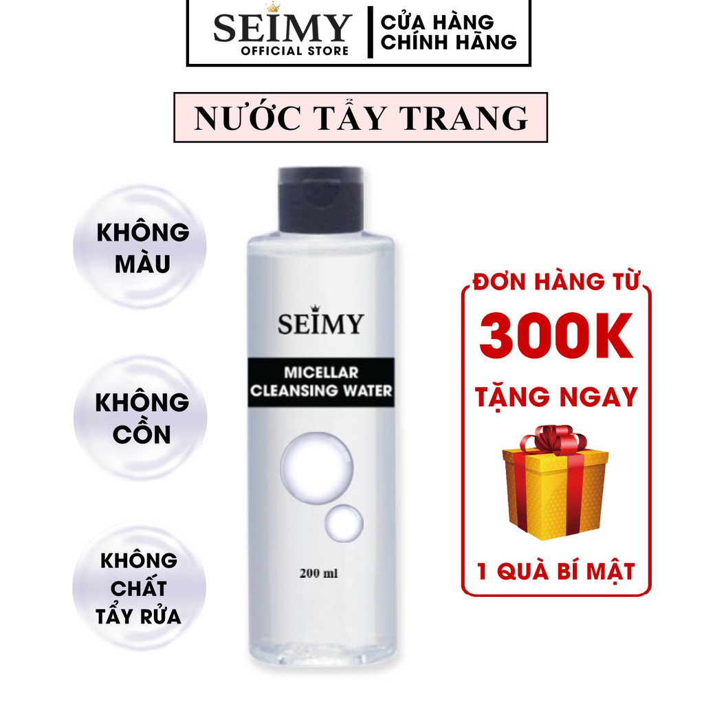 Nước tẩy trang Seimy - Micellar Cleansing Water làm sạch da chỉ với 1 bước , an toàn lành tính, dùng cho mọi loại da