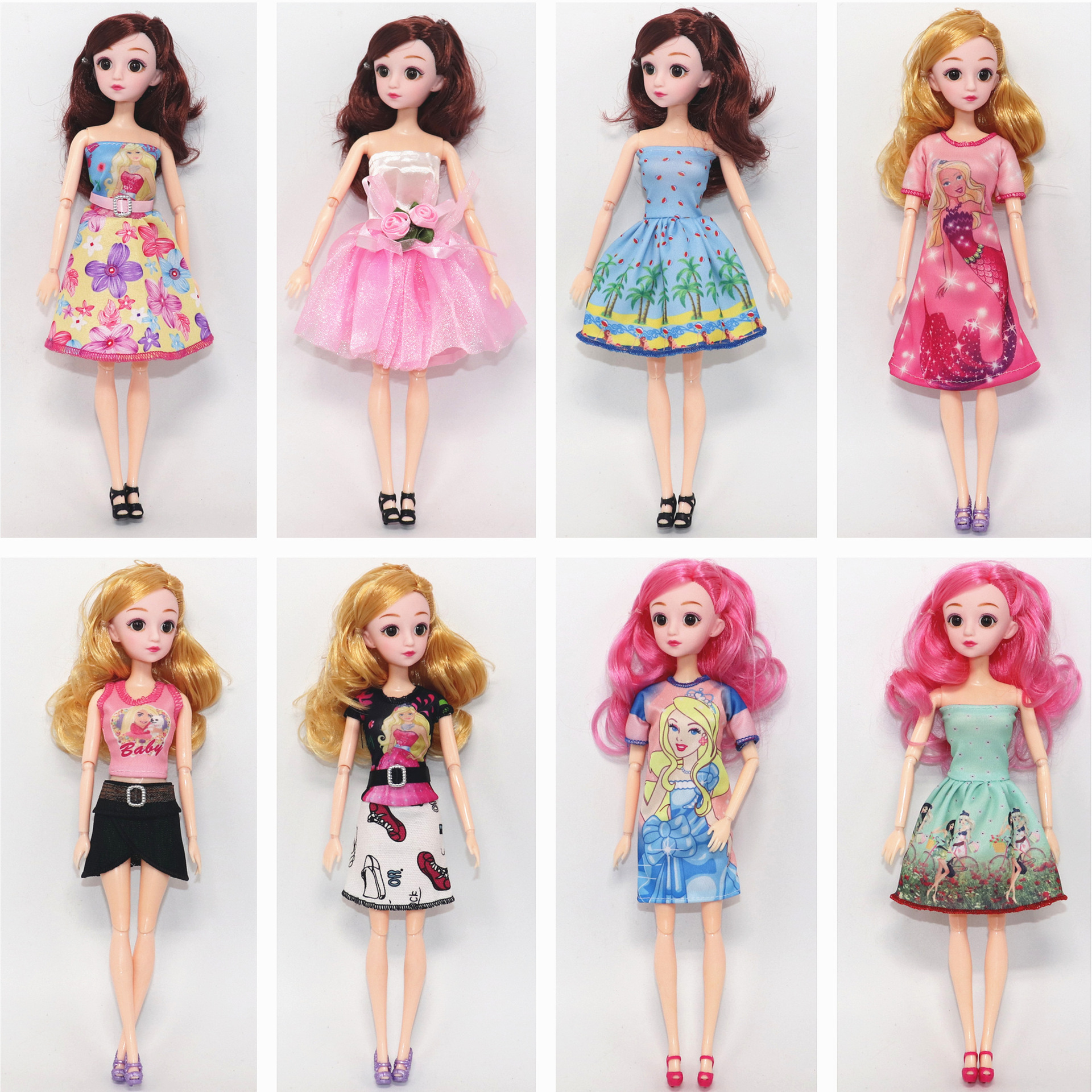 Set 8 Bộ Đồ Thời Trang Cho Búp Bê Barbie