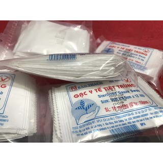 [Hàng luôn mới] Gạc y tế tiệt trùng Bảo Thạch 5cm*6.5cm*12 lớp hàng Việt Nam