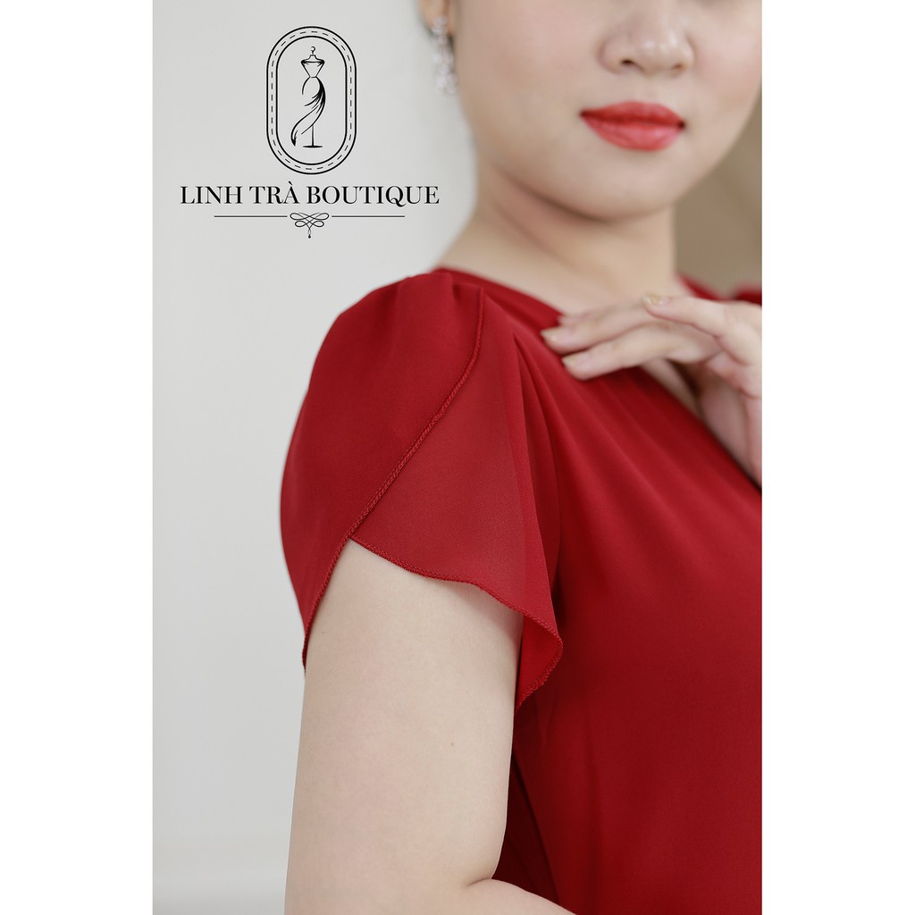 Đầm Suông Trung Niên [Linh Trà] (TM 60) Vải Voan Chiffon Cao Cấp Cho Mẹ