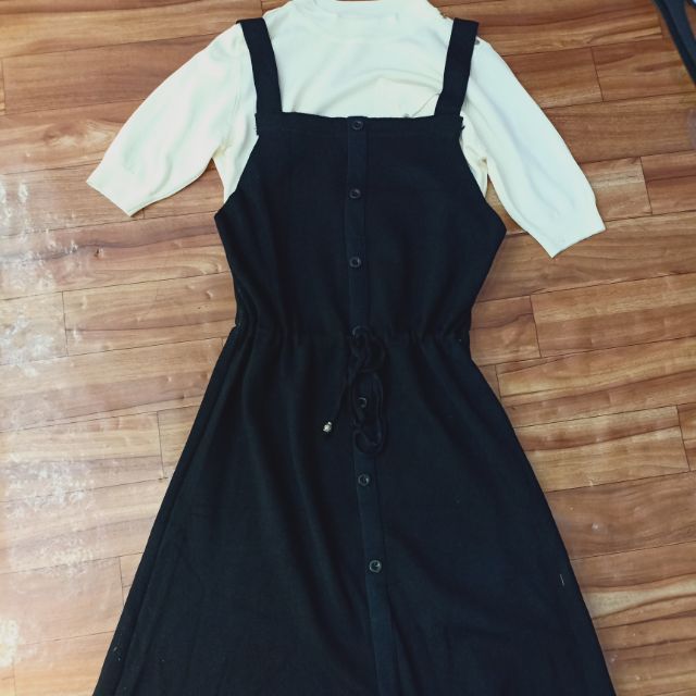Set váy yếm len
