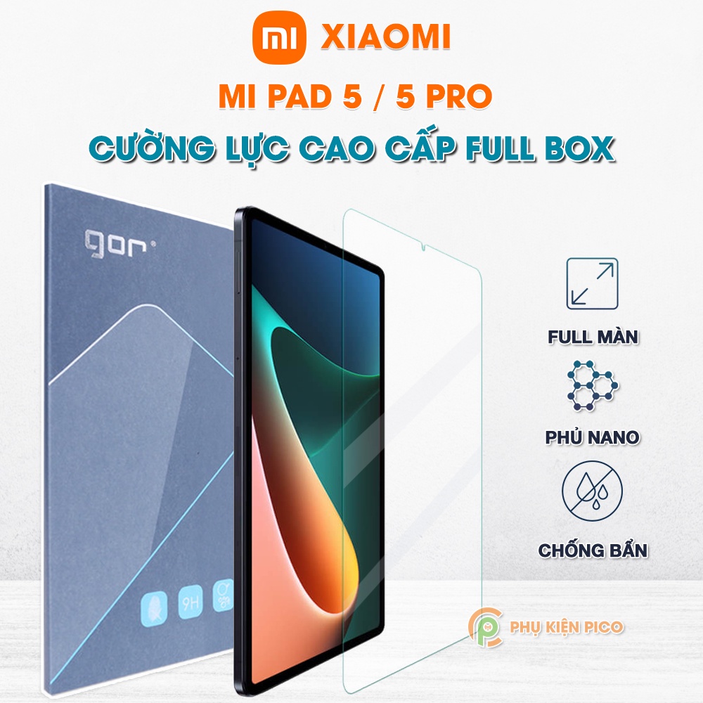 Kính cường lực Xiaomi Mi Pad 5 Pro full màn hình chính hãng Gor độ cứng 9H - Dán màn hình Mi Pad 5 Pro