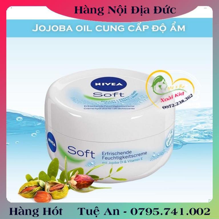 Kem dưỡng da Nivea Soft 200ml dưỡng ẩm chống nẻ chống khô mốc- Nội địa Đức Đủ Bill  .