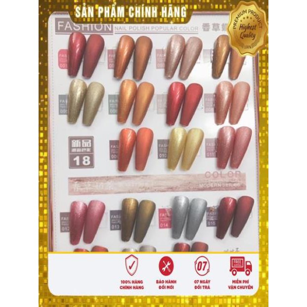 Sơn gel nhũ giả bột set 18 màu sơn móng