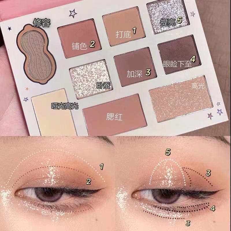 (Hàng Mới Về) Bảng Phấn Mắt 10 Màu Sắc Hiệu Ứng Lì Ánh Ngọc Trai Thiết Kế Hình Hạt Đậu Phộng | BigBuy360 - bigbuy360.vn