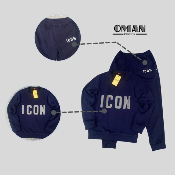 Bộ thể thao nam ICON, Đồ bộ nam thu đông chất poly 2 da -BD56