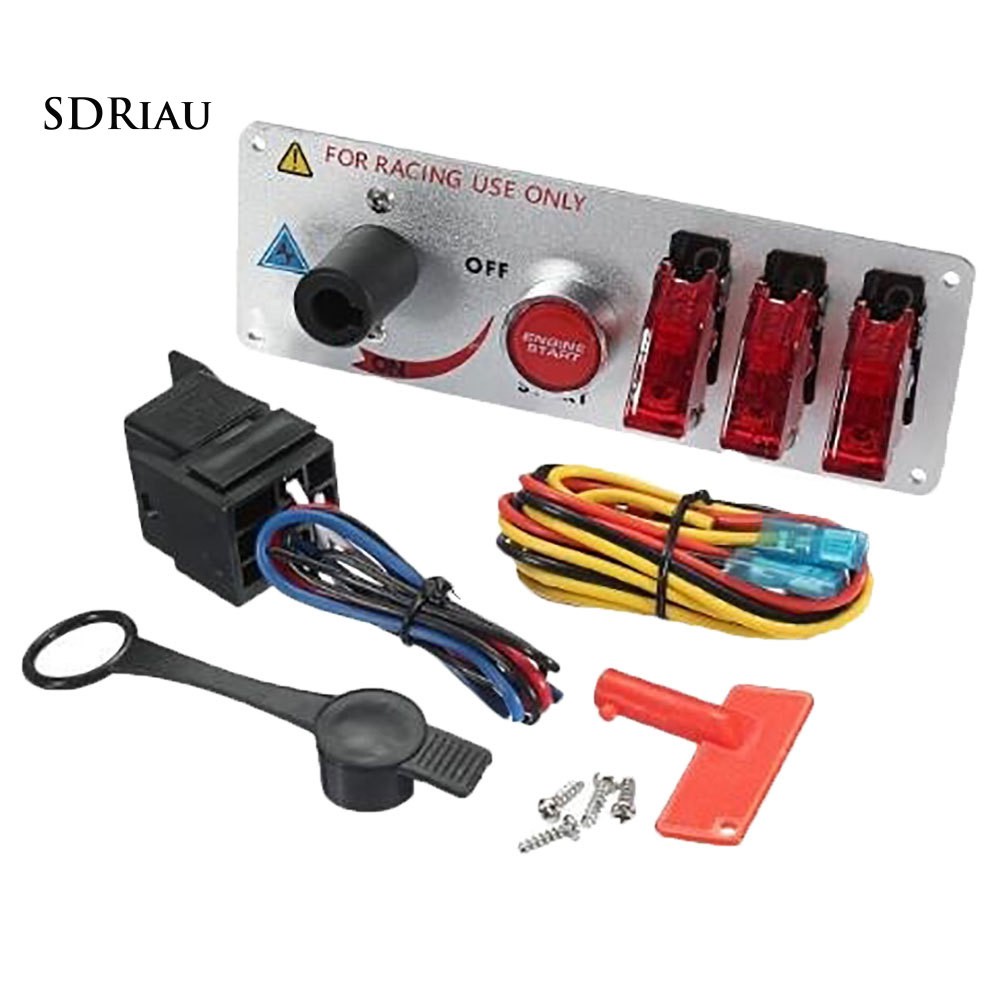 Bảng công tắc đèn Led On/Off khởi động động cơ 12V tự động dành cho xe hơi