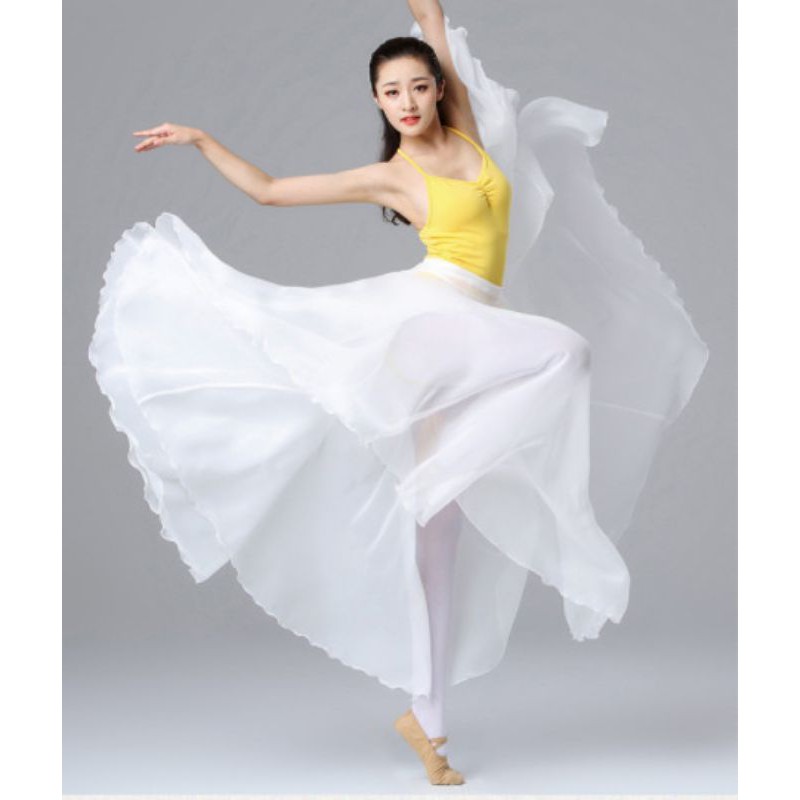 Váy voan 720 độ buộc dây tặng quần váy