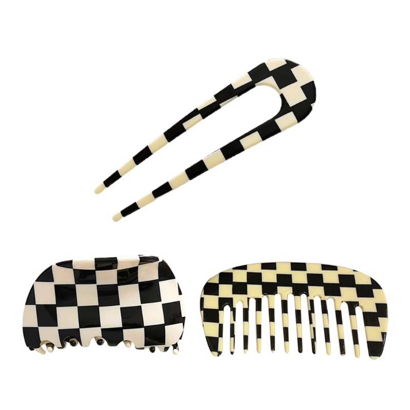 Kẹp Tóc Đuôi Ngựa Họa Tiết Caro Phong Cách Vintage