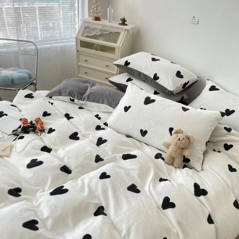Set Bộ Vỏ Nỉ Nhung Sữa Mệm Mịn Ấm Áp Nhiều Hoạ Tiết Xinh Xắn Đáng Yêu _ shinbedding