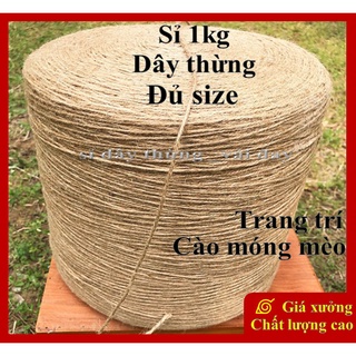 Dây thừng, 1kg dây thừng trang trí, loại đẹp, size 1.5mm~10mm, làm handmade, decor, cào móng mèo
