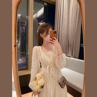 Đầm Maxi Tay Dài Phối Ren Hoa Thiết Kế Thanh Lịch