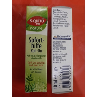Lăn bôi muỗi đốt hoặc côn trùng cắn S-quitofree Soforthilfe Roll-On, 10 ml của Đức