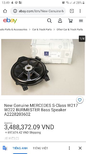 Loa bass mid 8 inch tháo Mercedes Class S