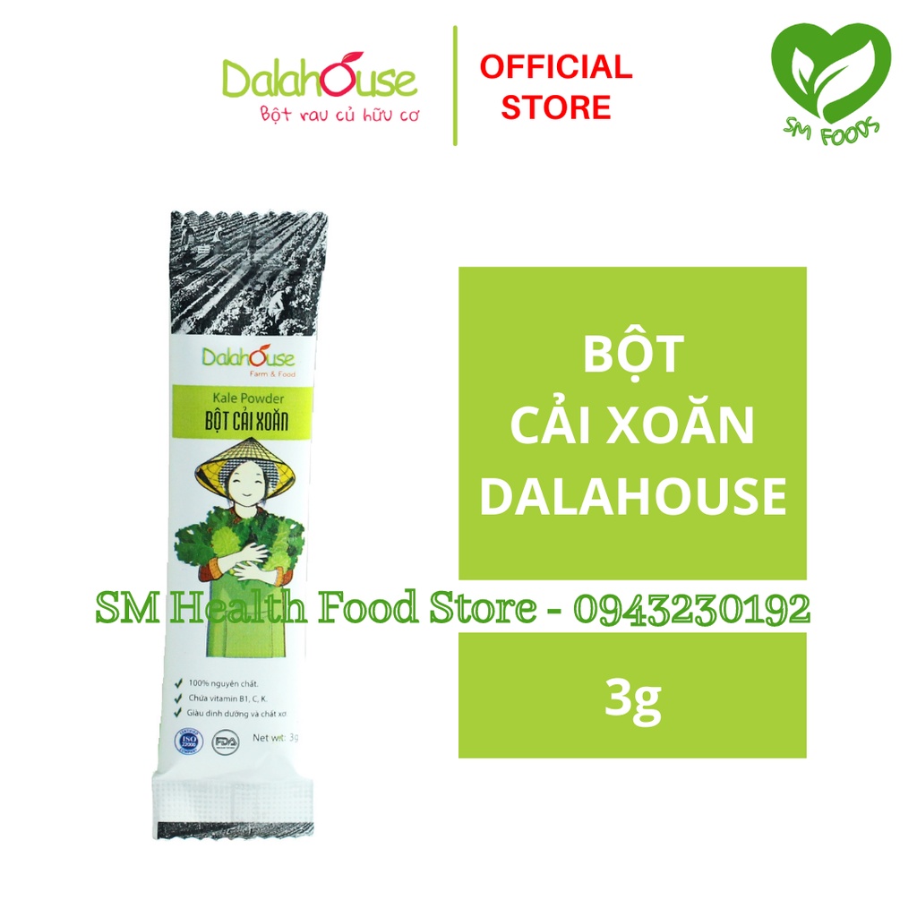 Bột Cải Xoăn Kale Hữu Cơ Dalahouse 3g - Bột Cải Xoăn Cho Bé Ăn Dặm