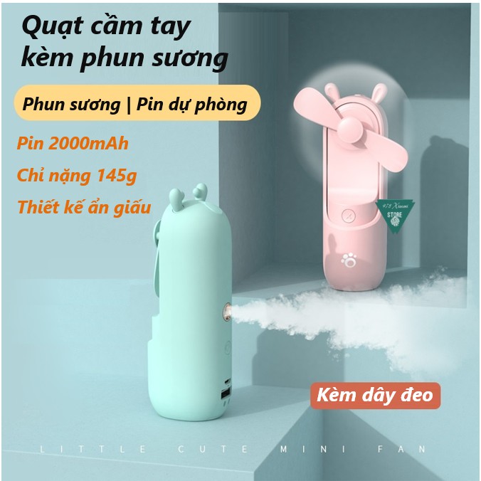 Quạt cầm tay Xiaomeng - Quạt cầm tay mini phun sương