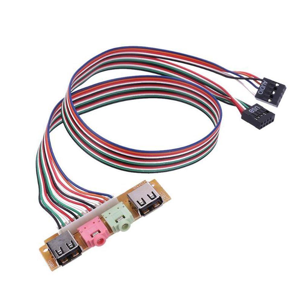 HARRIETT Bộ Chuyển Đổi Cáp Âm Thanh Máy Tính Để Bàn 6.8CM 2 Cổng USB 2 Cổng Âm Thanh