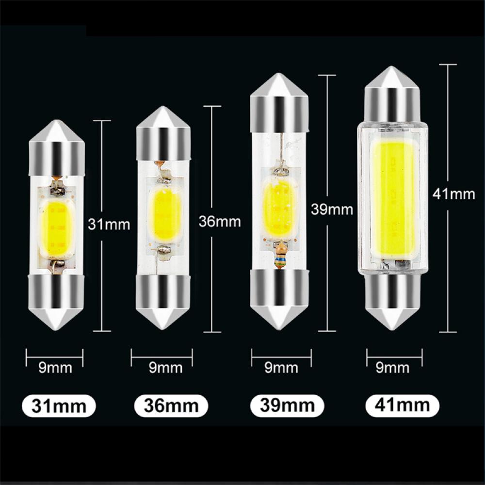 Set 10 Đèn Led 12V K2T5 10W 31mm 36mm 39mm 41mm C5W C10W Ánh Sáng Trắng Dành Cho Ô Tô
