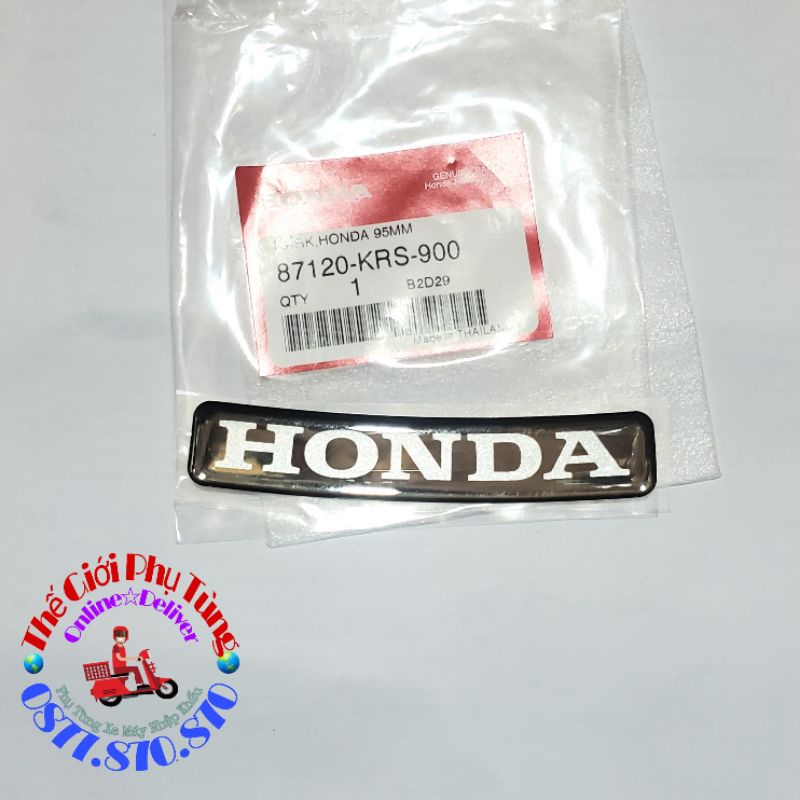 Tem chữ Honda dẻo mặt nạ Wave Alpha - ZX zin Honda Thái Lan - 87120-KRS-900