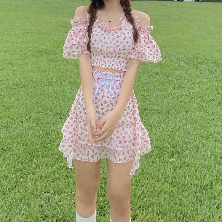 THE FANCE | Set áo váy hoa nhí trễ vai tay rời 2 kiểu mang ROSIE FLORAL