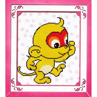 Tranh Thêu Chữ Thập 12 Con Giáp Con Khỉ D8228 (KHÁCH TỰ THÊU) KT:28X30CM