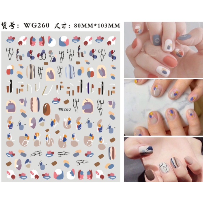 Sticker dán móng họa tiết vân