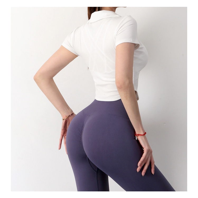 Áo thun ANRAN kiểu dáng thể thao tay ngắn có cổ thiết kế trẻ trung năng động hợp thời trang