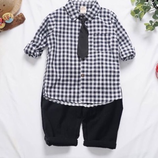 Áo sơ mi bé trai dài tay kẻ ca rô cực đẹp