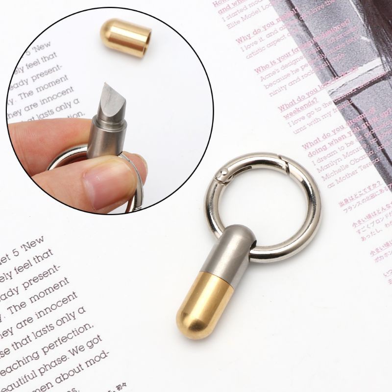 Móc Khóa Hình Viên Con Nhộng Bằng Thép Không Gỉ