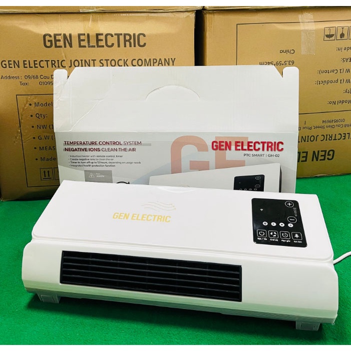 Máy xông hơi máy sưởi gốm Gen Electric GH 02 bảng điều khiển cảm ứng từ xa làm nóng an toàn ấm nhanh tối ưu hóa nhiệt độ