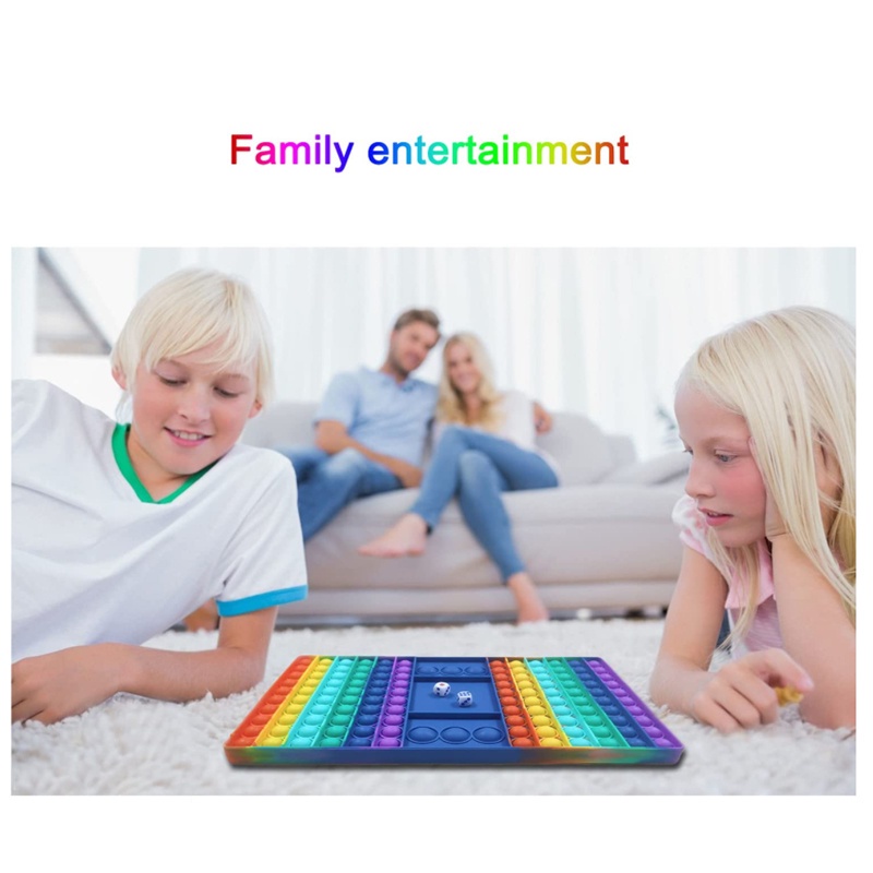 Đồ chơi bàn cờ bóp nhấn bong bóng bằng ngón tay màu cầu vồng cho thời gian rảnh của phụ huynh và trẻ