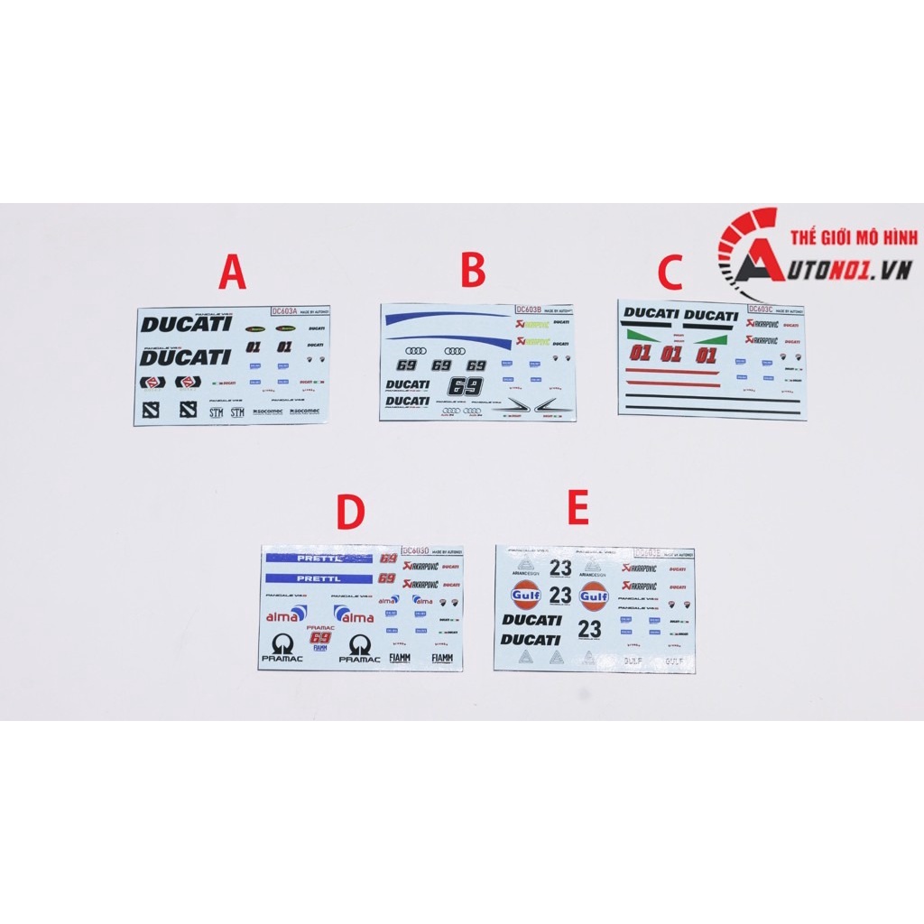 Decal nước độ Ducai panigale V4s tỉ lệ 1:12 autono1 DC603