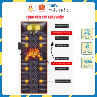 Nệm Massage Toàn Thân 🔔Freeship🔔 Đệm Massage Toàn Thân - Mát Xa Nhiều Vị Trí, Giảm Đau Cơ Bắp, 9 Chế Độ Rung, Sưởi Ấm