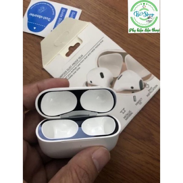 🍀AIRPODS 1 2 3 PRO 🍀Skin Miếng Dán Kim Loại Bảo Vệ Hộp sạc Tai Nghe Bluetooth Airpod Tính Năng Chống Bụi Bẩn