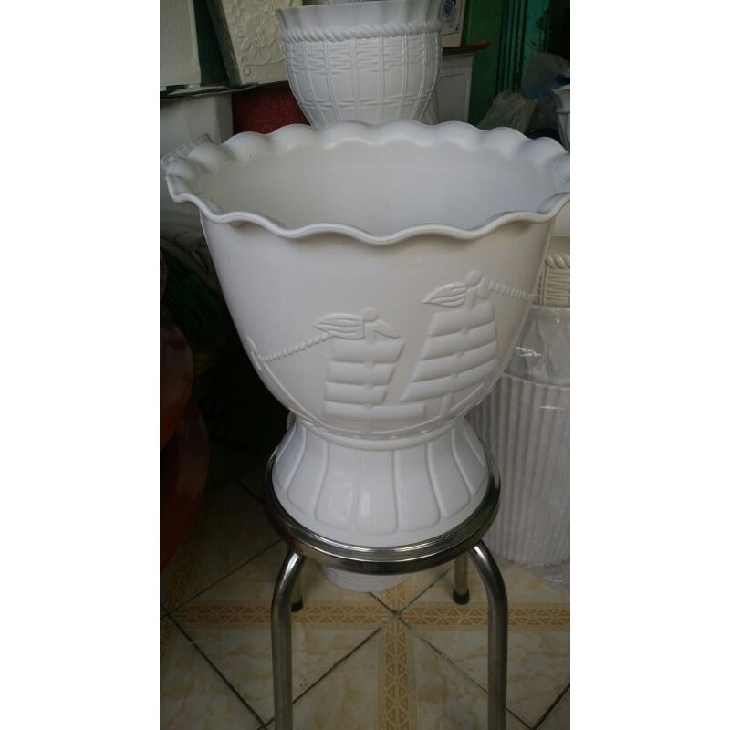 CHẬU NHỰA LY IN TRANH CÁNH BUỒM LOẠI TO TRỒNG CÂY LỚN  CAO40CM RỘNG40CM TRỒNG CÂY VÀ HOA KIỂNG RẤT ĐẸP.