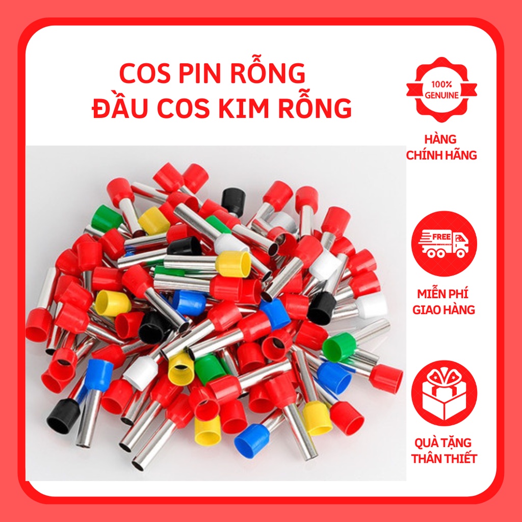 Đầu cos pin rỗng bọc nhựa, cos pin rỗng,cốt kim thông,kim dài đủ kích thước