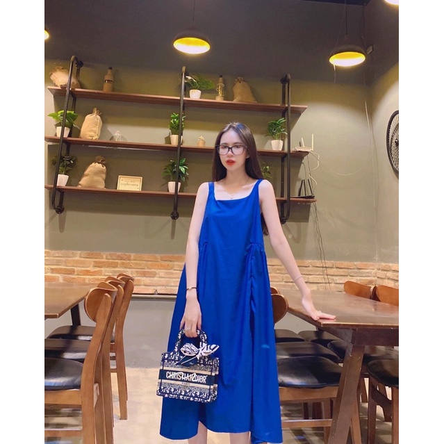 Đầm xanh coban