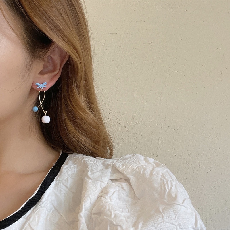 Khuyên Tai Nữ Dáng Dài Đính Nơ Thời Trang Xinh Xắn