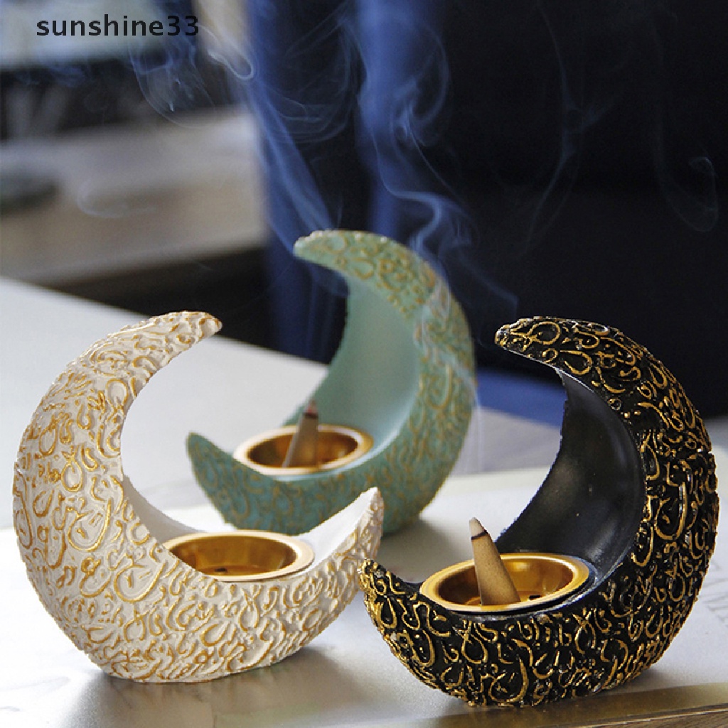 Đế Đốt Trầm Hương Bằng Resin Hình Trăng Khuyết Phong Cách Ả Rập
