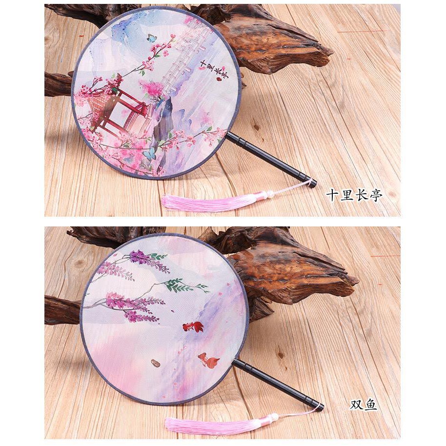 Quạt trong suốt mẫu hoa bỉ ngạn in hai mặt(có sẵn)
