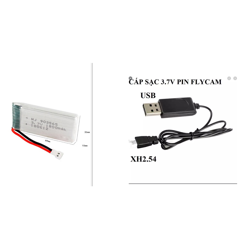Pin và sạc 3.7v 1800mah xả 25c pin sạc máy bay điều khiển từ xa có mạch bảo vệ pin