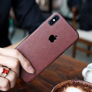 [Hot] Miếng Dán Da Điện Thoại IPhone | Da Nappa Nâu Đậm