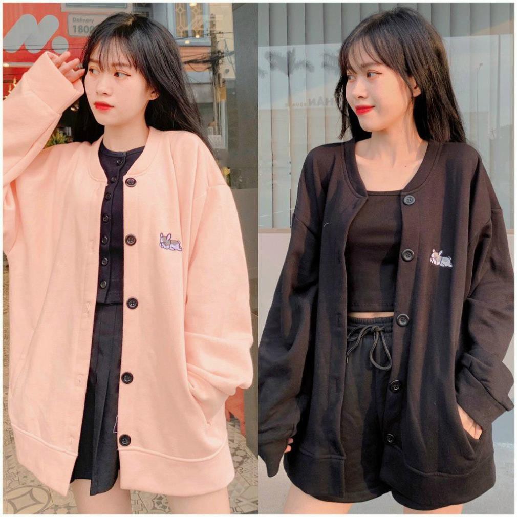 Áo Khoác Nữ Cardigan PUPPY LAZY 07.07, Áo Khoác Nữ Unisex Form Rộng Freesize Dưới 70kg  - K01
