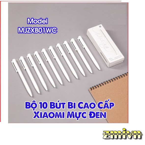 1 HỘP 10 Bút Bi TRẮNG Cao Cấp Xiaomi Mực Đen