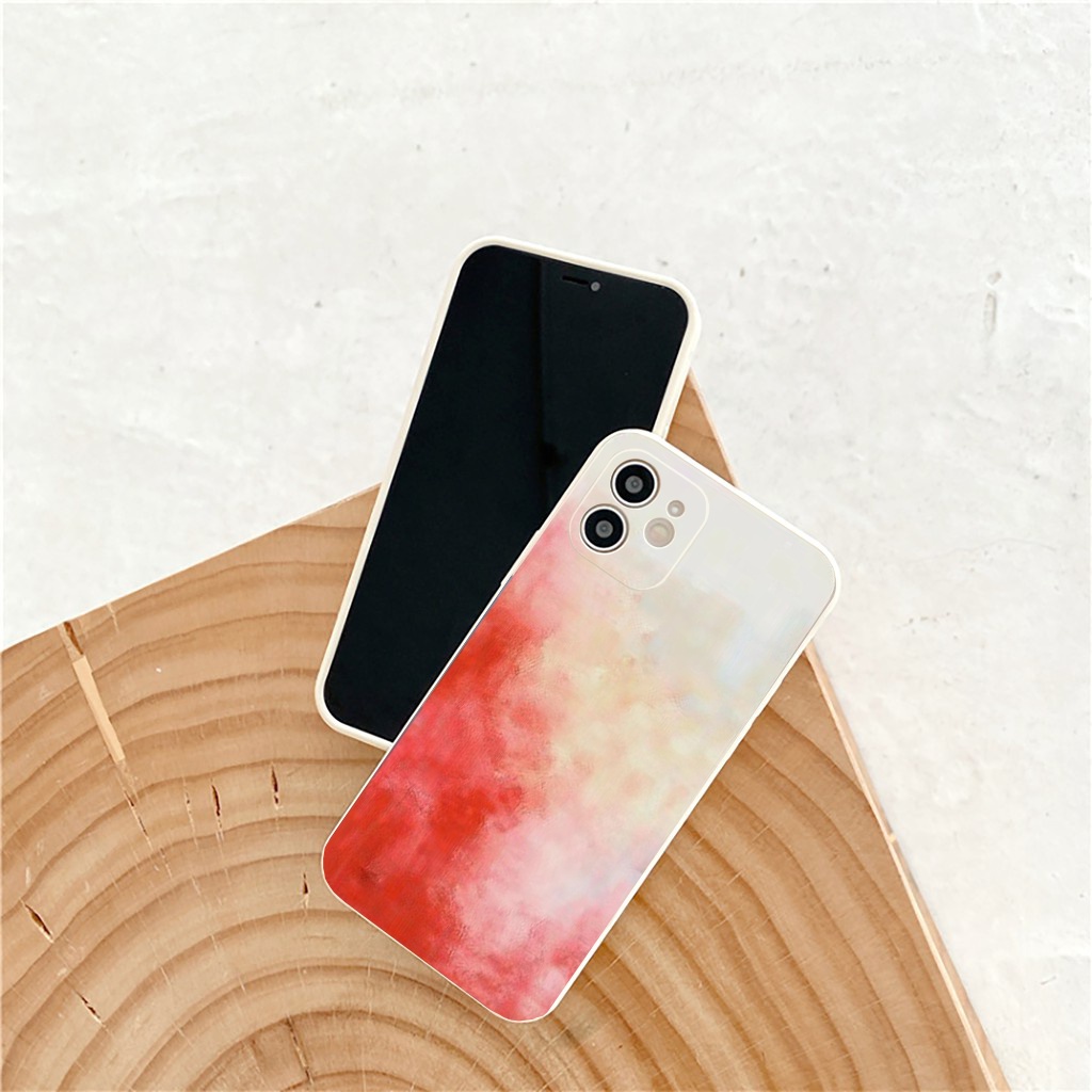 Ốp lưng iphone cạnh vuông hiệu ứng loang màu dành cho iphone 6 đến 14promax - E104