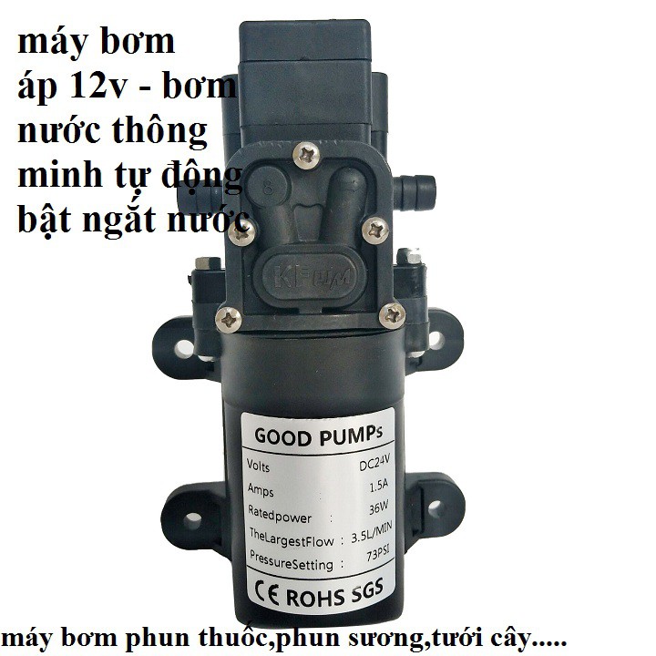 máy bơm nước 12V - máy bơm áp phun sương