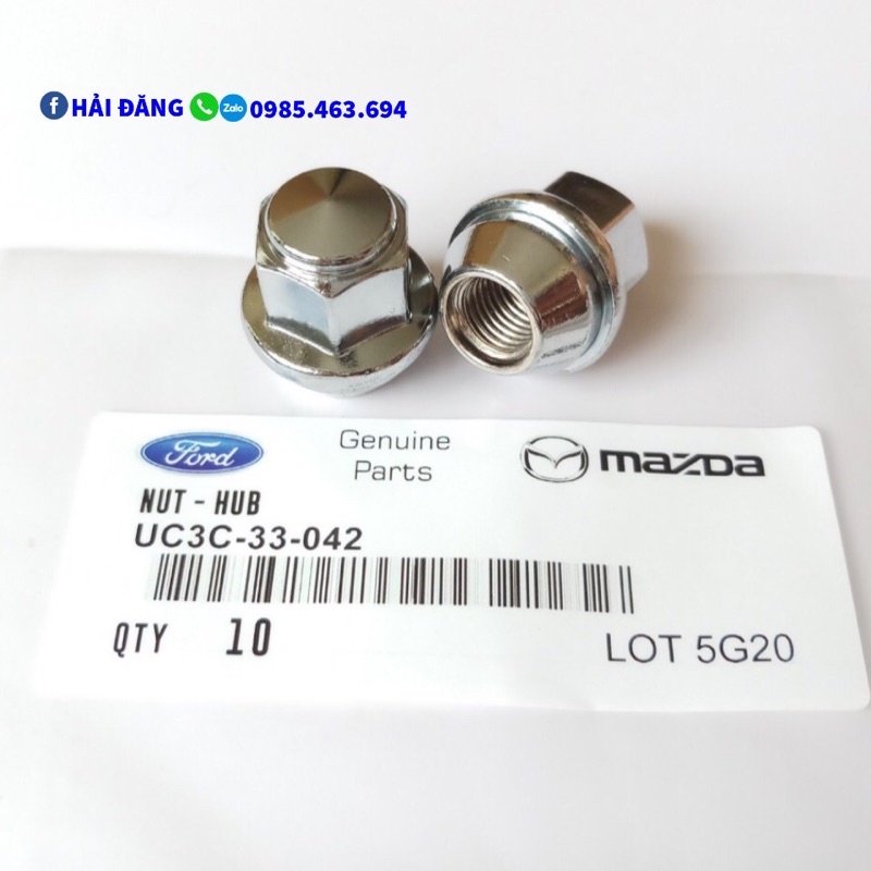 Ốc lốp bánh xe, Ốc tắc kê, Ê cu mâm xe Ford, bán tải Ford Ranger, Mazda BT50 hàng đúc khối