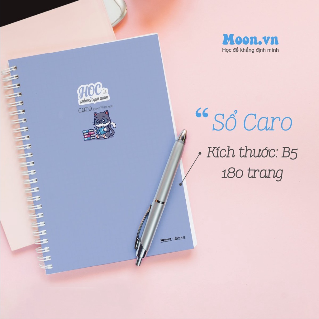 Sổ Caro lò xo B5 80/120/180 trang Moonbook